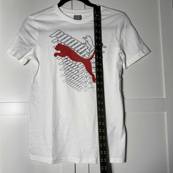 PUMA Kids boy Tee T-shirt White Size10 M - Picture 5 of 5